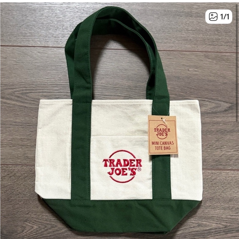 Trader Joe's Green Mini Canvas Tote